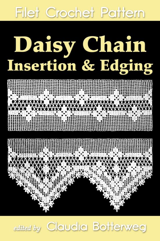 Daisy Chain Insertion & Edging Filet Crochet Pattern - cover