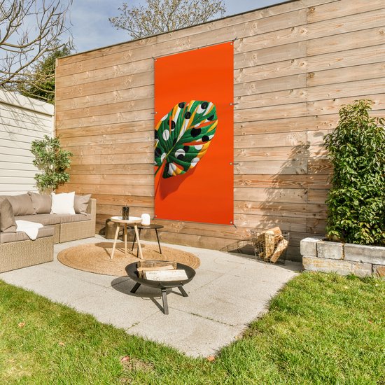 Tuinposter 80x160 cm - Tuindecoratie 3-2 - Poster voor in de tuin - Buiten decoratie - Schutting tuinschilderij - Tuindoek muurdecoratie - Wanddecoratie balkondoek