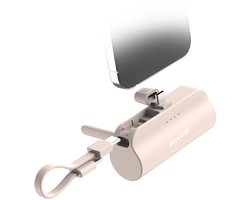 Rixus RXPB98P Mini Click-On Powerbank USB-C 5000mAh Pink