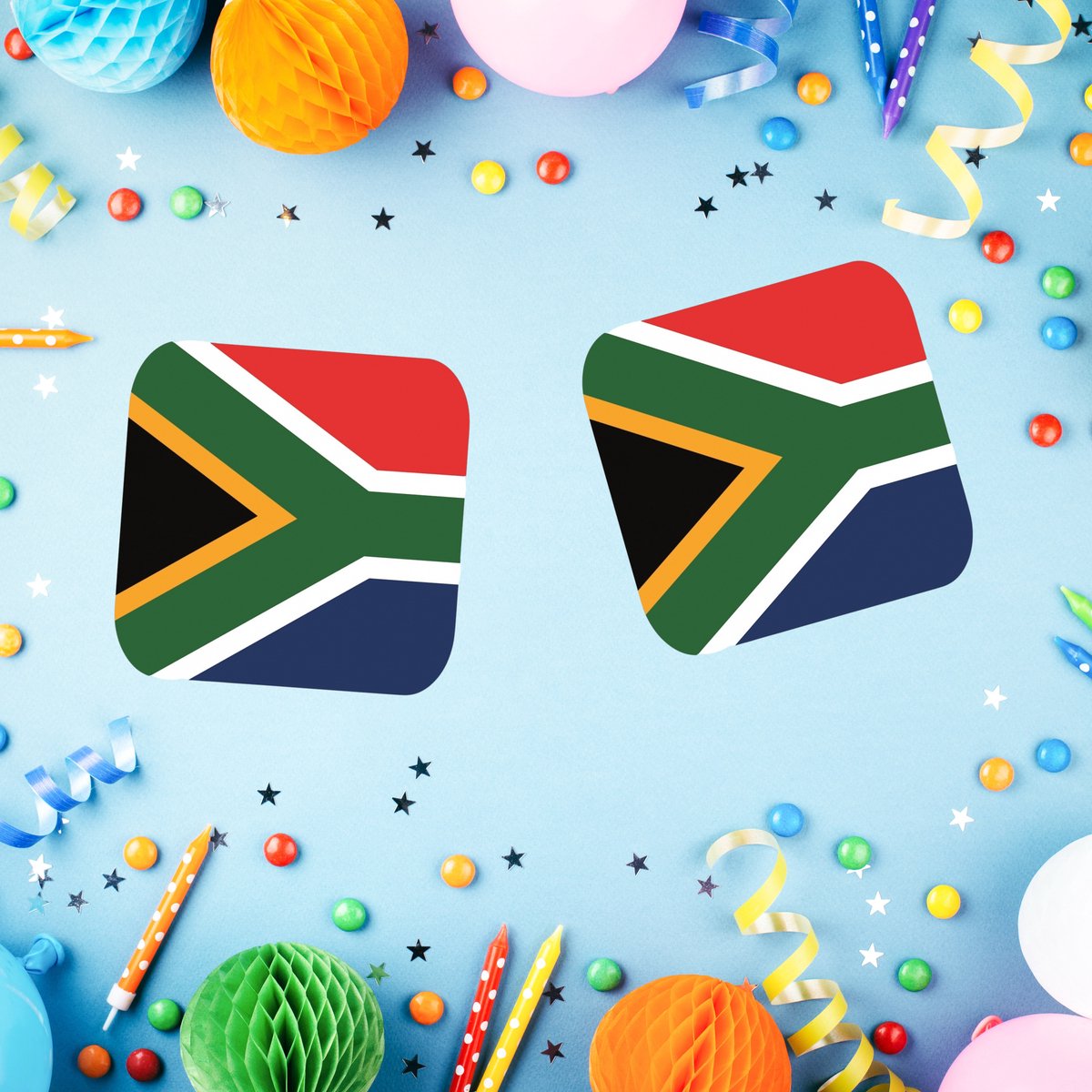 Bierviltjes Zuid Afrikaanse vlag vierkant 15 st - onderzetter viltjes