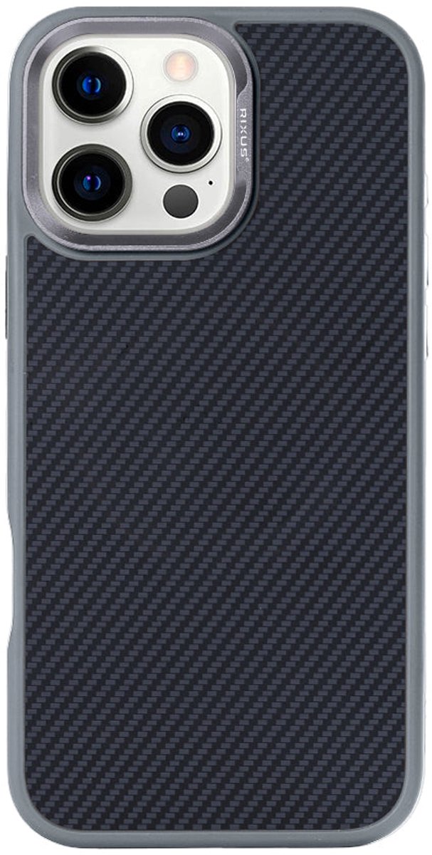Rixus Mag Carbon With MagSafe For Apple iPhone 16 Pro Titanium Grey