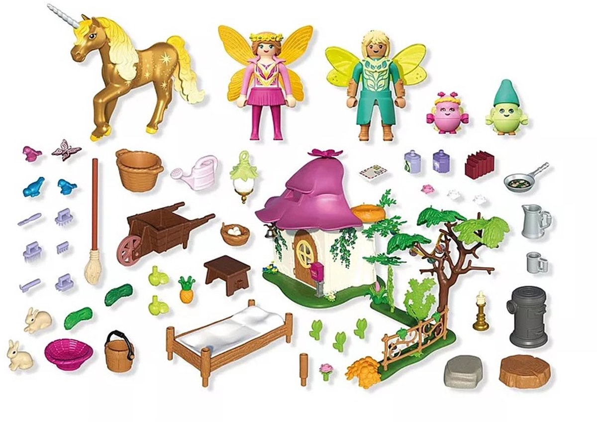 PLAYMOBIL Magische Eenhoorns - Feeënhuis met gouden eenhoorn en stal - Met oplichtende slinger voor magische nachten - 71838 — afbeelding 2