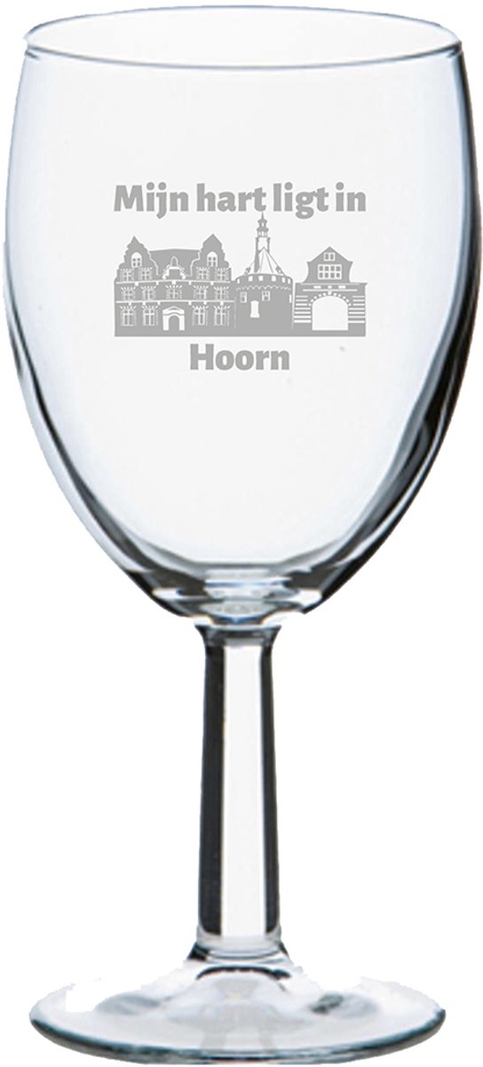 Gegraveerde wijnglas 24,5cl Hoorn