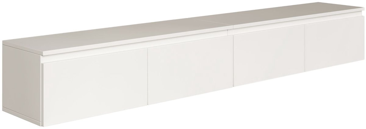 Selsey Bemmi - TV-wandmeubel, wit, 200 cm