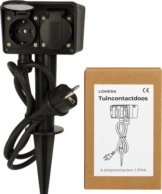 Tuinstekkerdoos 4-Voudig - Buitencontactdoos 2 2-Voudig