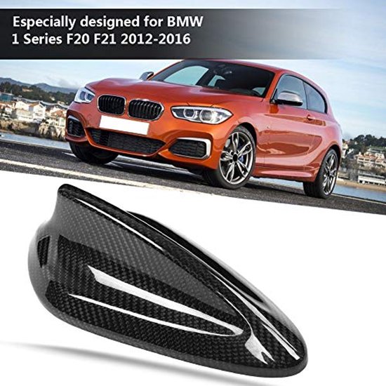 Car Shark Fin Antenna Cover, Car Carbon Fiber Shark Fin Antenna Cover FM AM Radio Aerial Shark Fin Cover Black With Adhesive Tape For B-M-W F20 F21 F48 F49 F45 F46 Antennes — afbeelding 3