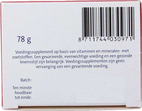 Verpakking met streepjescode en nettogewicht 78g.