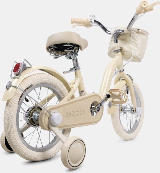 Yar Biky Meisjesfiets - 14 inch - Kinderfiets met Zijwielen & Stuurtas - Beige van Yar Biky — afbeelding 2