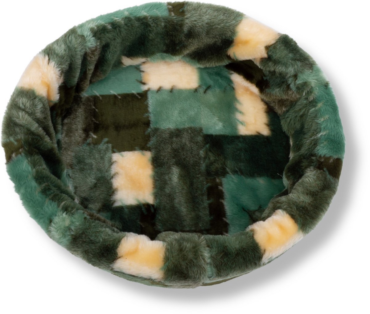 NapZZZ Hondenmand/Kattenmand - Mix Blok Groen - 46 x 40 x 13 cm