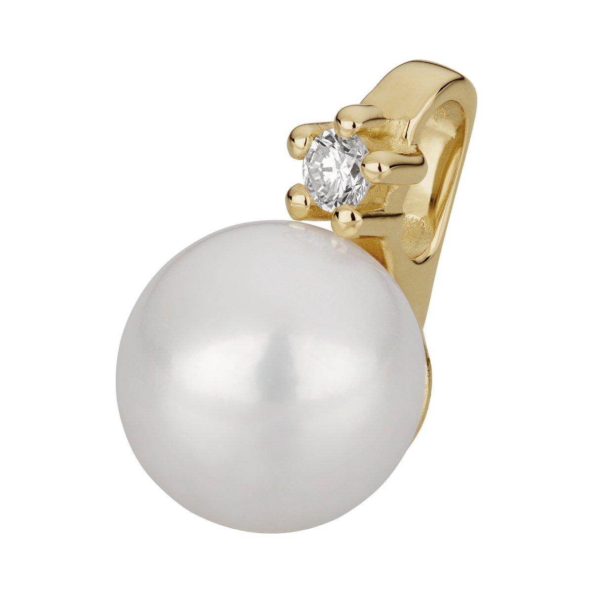 Orolino Anhänger 585 Gold mit Brillant 0,03ct. + Perle 6,5-7mm