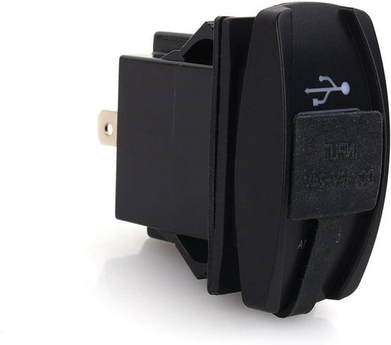 Caricatore USB Auto 12V-24V, Doppia Porta 3.1A, Con LED Blu E Coperchio Antipolvere, Per Auto, Moto, Barca