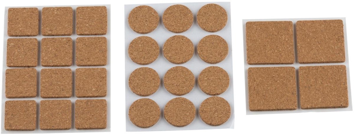 Go Go Gadget - Meubelpads - Antislip - Kurk - 3 varianten - 28 stuks totaal