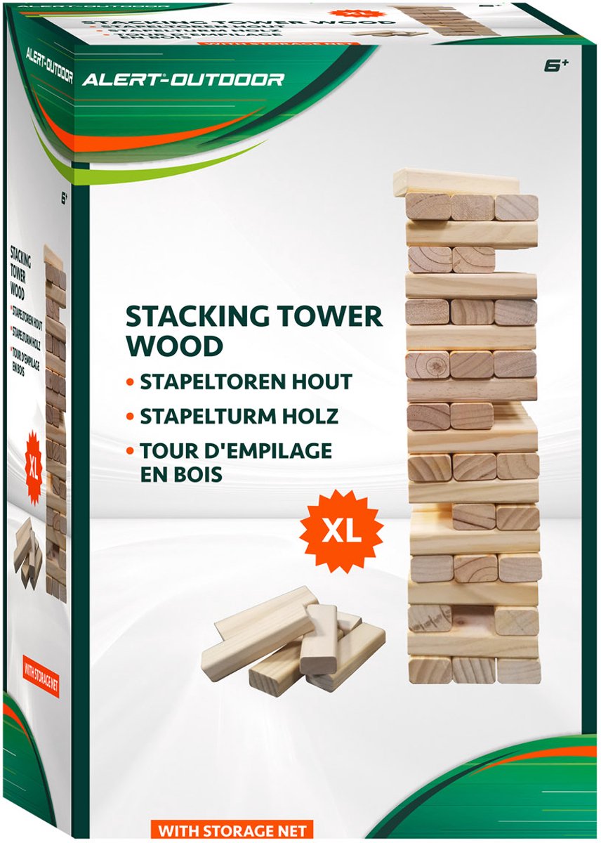 Alert - Stapeltoren XL - Hout Met Handig Opbergnet