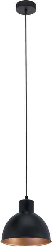 EGLO Truro 1 Hanglamp - E27 - Ø 21 cm - Zwart/Koper