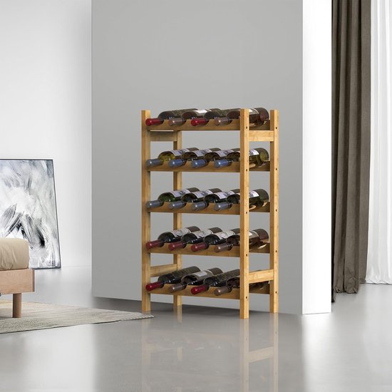 Sopewod Modern Grijs Hout Aan De Muur Gemonteerde Wijnglas En Flessenrek Duurzam