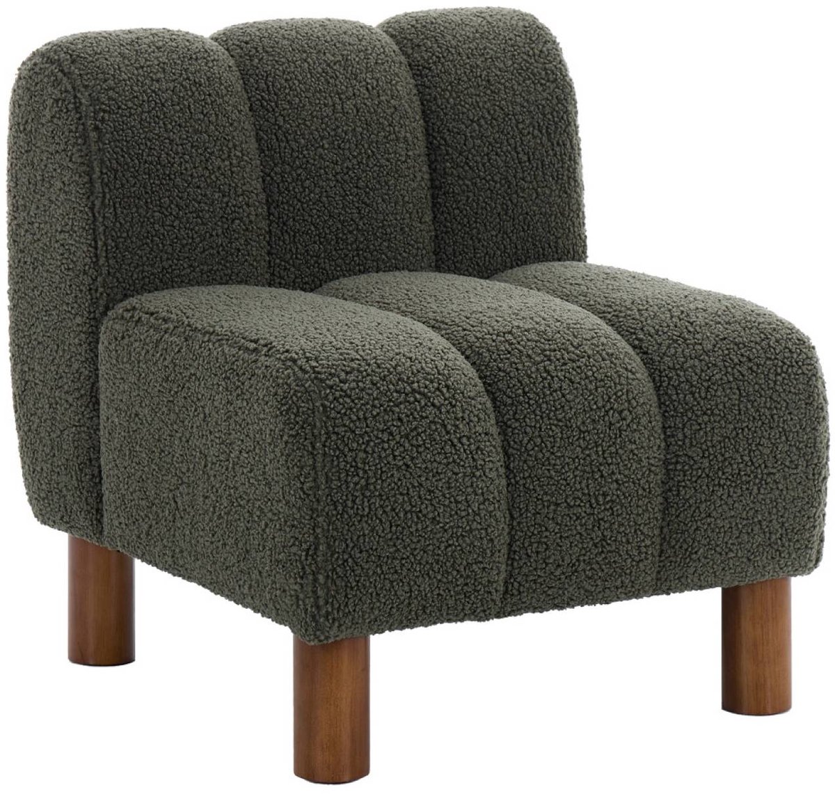 sweeek - Kinderstoel rubberhouten ronde poten en bouclé l 47 x b 56,5 x h 52,5cm - angel