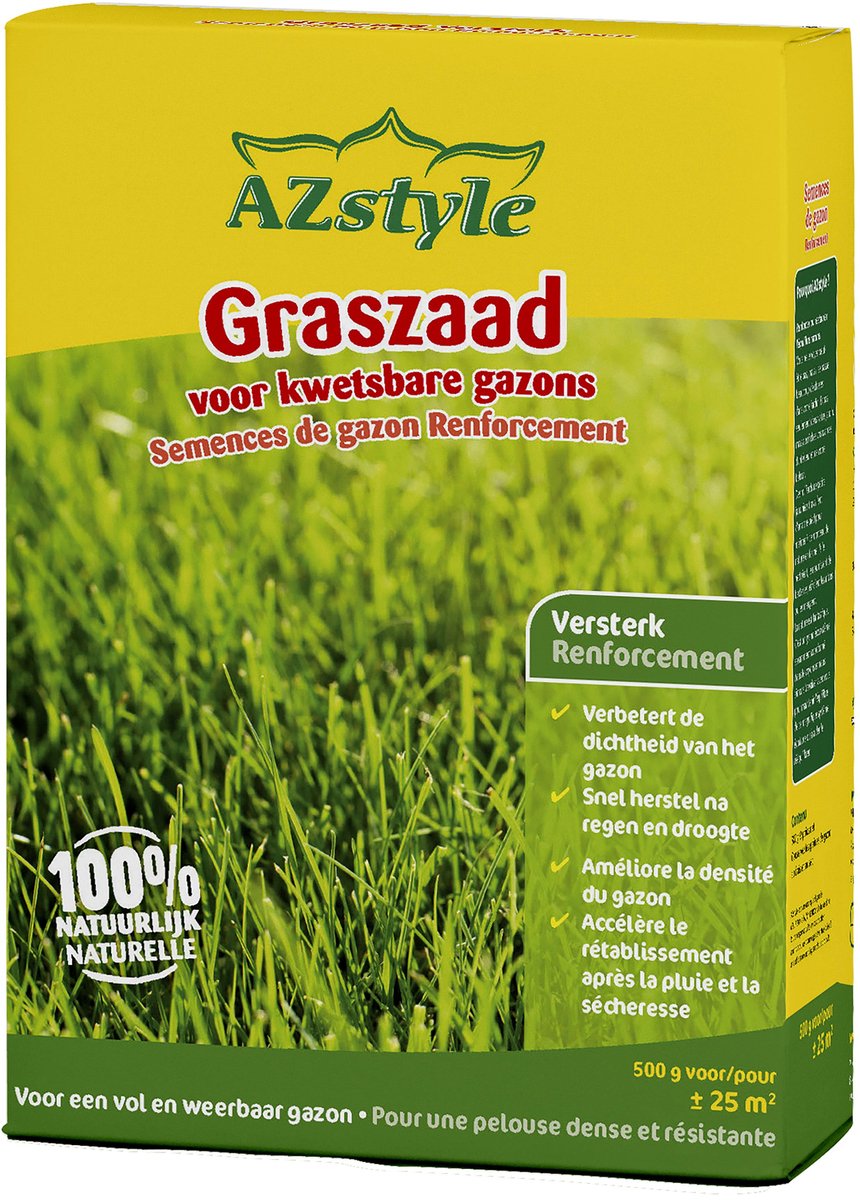AZstyle Graszaad Versterk - voor Kwetsbare Gazons - voor 50 m² - 1 KG