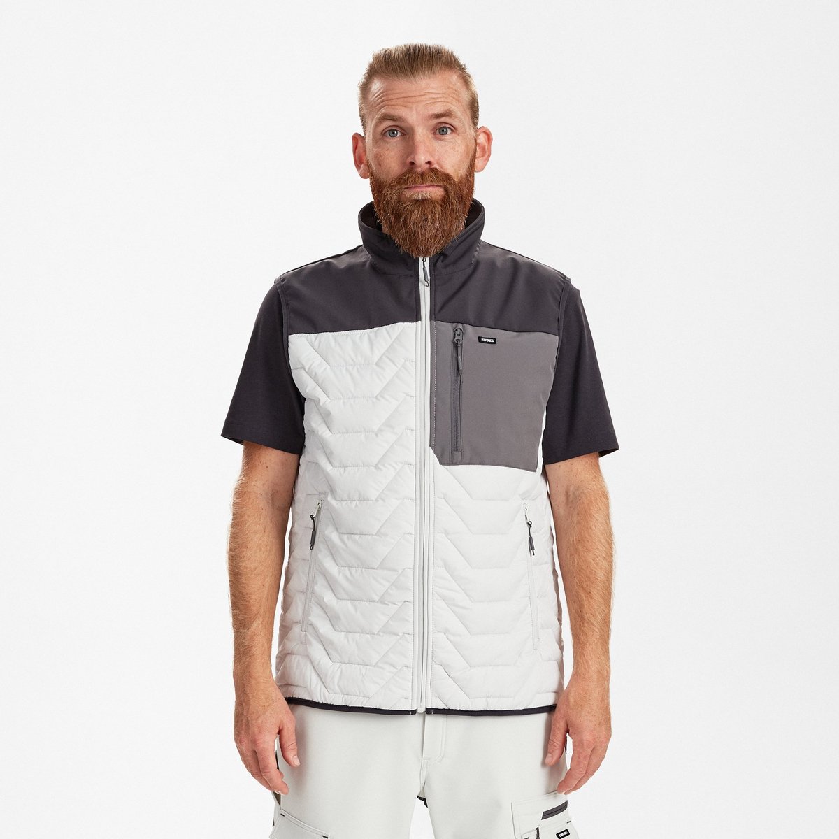 Engel Entire gevatteerd bodywarmer 5328-142 - Bone White / Anthracite Grey - XL