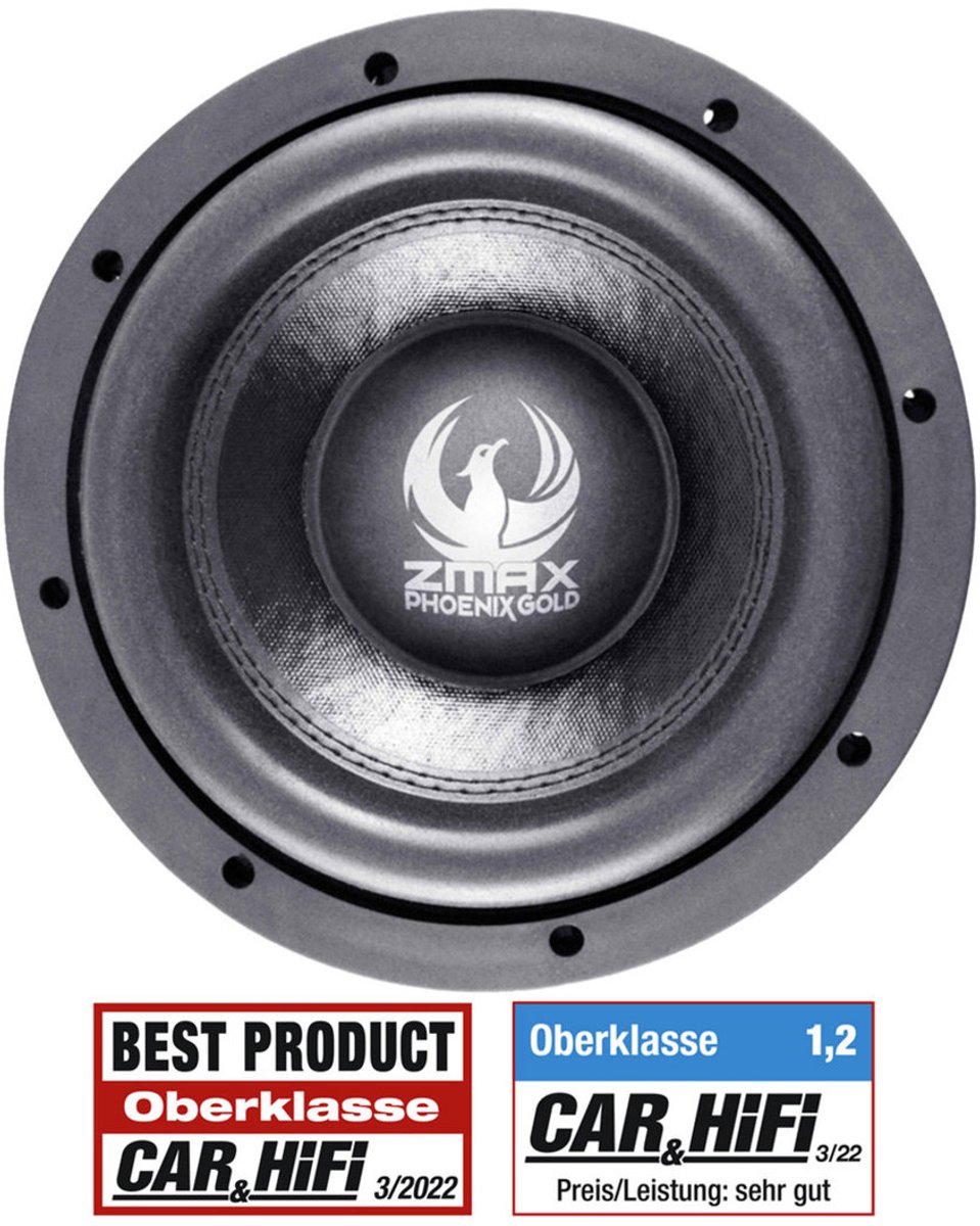 Phoenix Gold ZMAX82 Subwoofer 8 inch 500 watts RMS DVC 2 ohms Auto Subwoofer