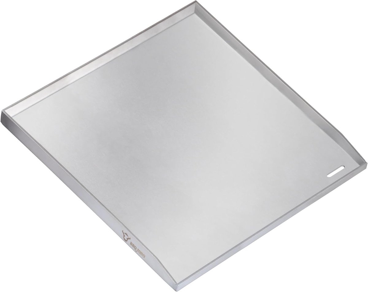 Roestvrijstalen Grillplaat 40 x 41,5 cm - Universele BBQ Plancha voor Gas en Houtskool