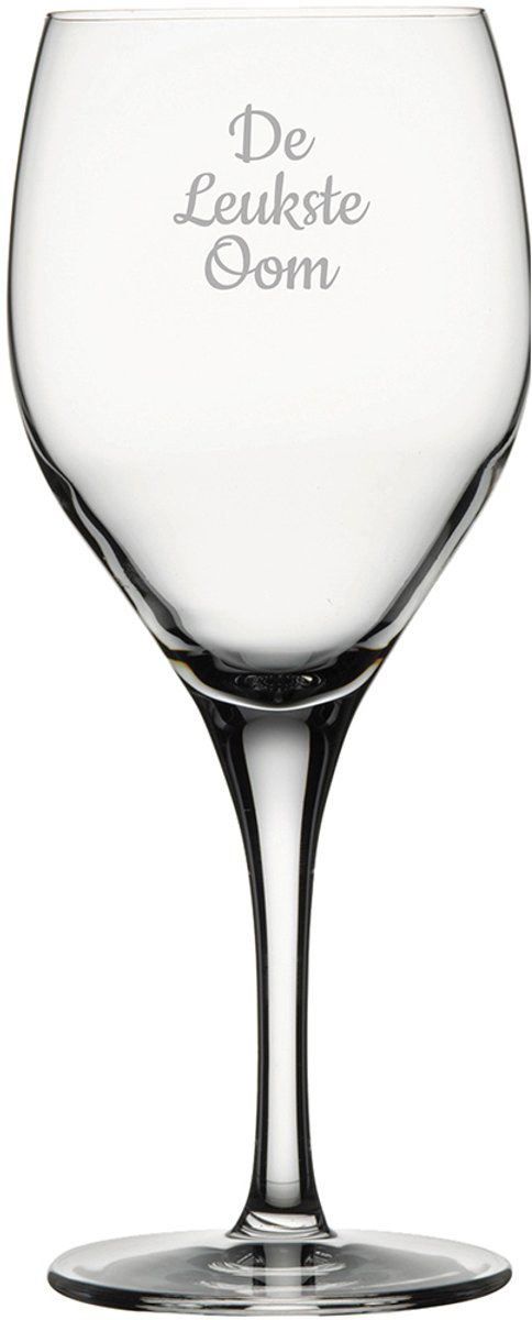 Gegraveerde witte wijnglas 34cl De Leukste Oom