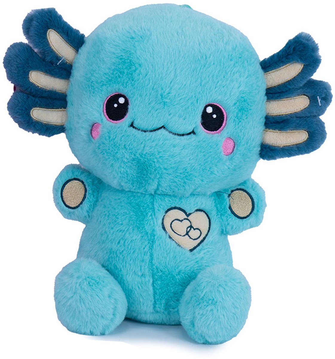 Kawaii - 35cm Blue Axolotl Met Hearth Knuffel