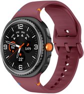 Bracelet en Siliconen Strap-it avec boucle de fermeture - compatible avec Samsung Galaxy Watch 8 - 40 mm / Galaxy Watch 8 - 44 mm / Galaxy Watch 8 Classic (rouge vin)