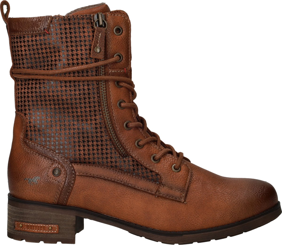 Mustang Veterschoenen Hoog Veterschoenen Hoog - Cognac - Maat 40