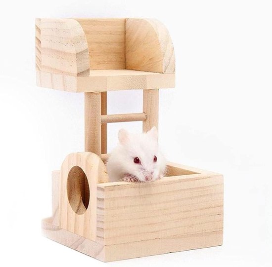 Houten Hamsterbrug, Flexibele Houten Schuilplaats Deur Voor Muizen Gerbil Chinchilla Kauwspeelgoed Decor Hek Staande Klimplatform Mand Accessoires(40CM-A