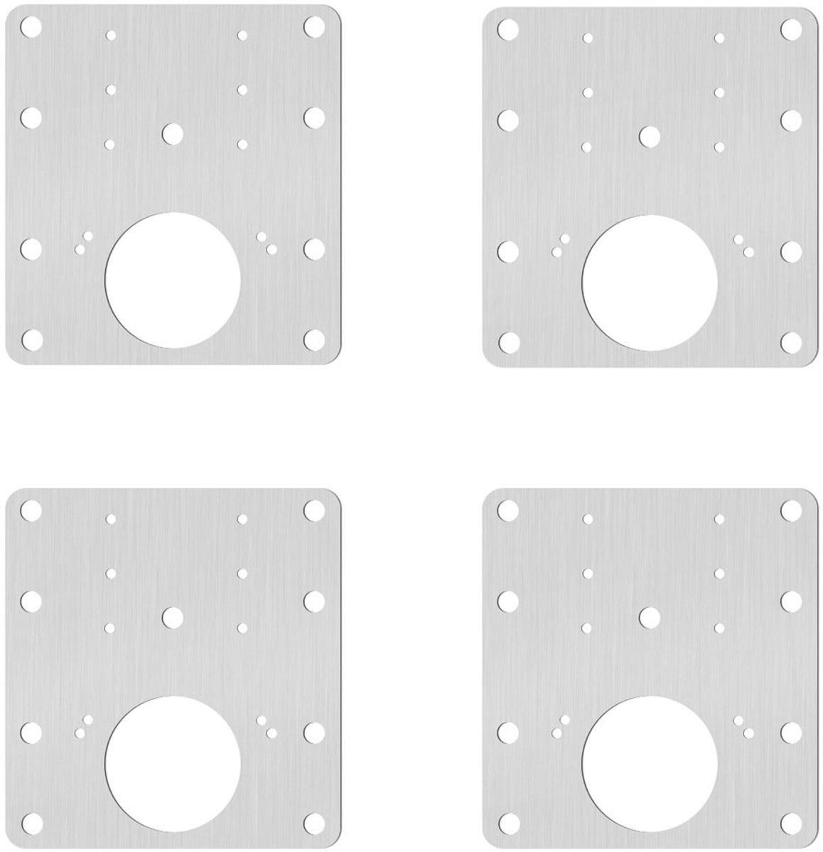 EXCITAT Deurreparatieplaat - Scharnierreparatieplaat - Multifunctioneel - Voor deuren, ramen - 4 stuks