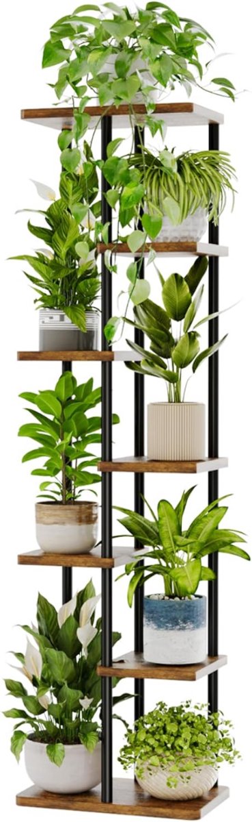 MKSS® Plantentafel - Plantenstandaard voor Binnen - Plantenzuil - Bruin