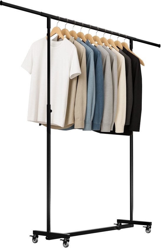 IDIMEX Dressboy LAURENZ Kledingrek Kledingstandaard kledingstandaard Kledingstang met broekhanger, metaal, wit