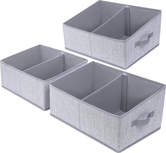 Lot de 3 Paniers de Rangement Bac de Rangement en Tissu, Boîte de