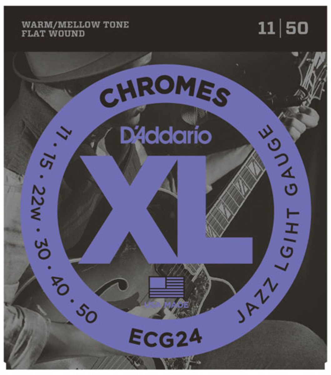D'Addario ECG24 Flat Wound Chromes Snaren voor Elektrische Jazz Gitaar (11-50)