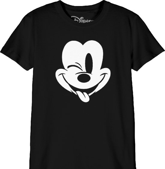 Disney - T-Shirt Noir Enfant Mickey Mouse faisant un clin d'oeil - 6 ans