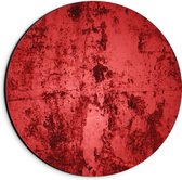 Dibond Muurcirkel - Rode Muur met Textuur - 20x20 cm Foto op Aluminium Muurcirkel (met ophangsysteem)