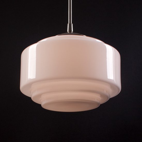 Art deco hanglamp Cambridge | Ø 25cm | opaal wit | glas | staal | pendel  lang... | bol