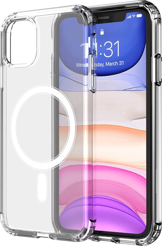 Coque de téléphone Portable Aimant de boîtier Transparent magnétique for Le  Chargement sans Fil iPhone 14