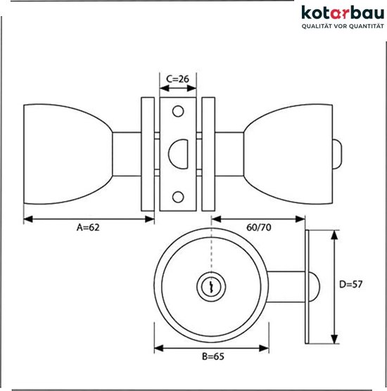 Deurknop - draaibaar - nikkel satijn - diameter 5 cm - | De voordelige deurklinken specialist