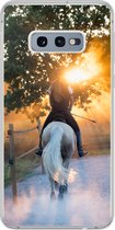 Coque Samsung Galaxy S10e - Cheval - Soleil - Sable - Coque de téléphone en Siliconen