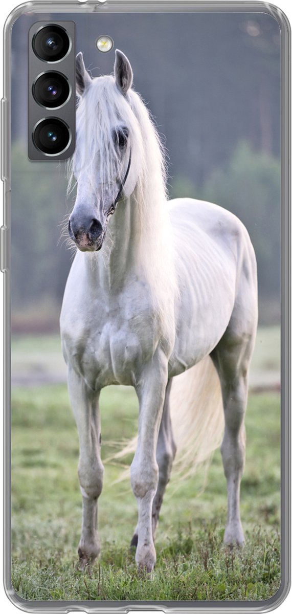Telefoonhoesje Geschikt voor Samsung Galaxy S21 Plus hoesje - Paard - Licht - Ochtend - Siliconen Telefoonhoesje Telefoonhoesje