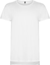 Wit unisex T-shirt 'Collie' met lange taille merk Roly maat S