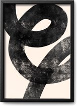 Abstracte poster Brahma - A3 - 30 x 42 cm - Inclusief lijst (Zwart MDF) - Kunst - Hoogwaardige abstracte poster - Illustratie - ArtStract - Abstracte kunst Online - Abstracte posters