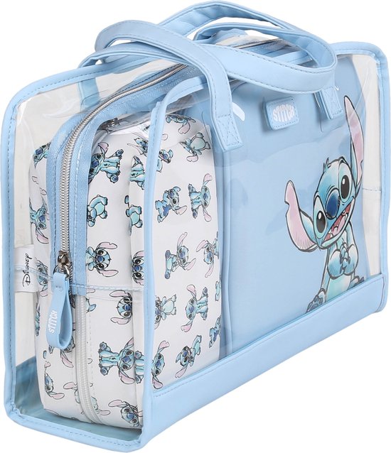 Stitch Disney - Sac de plage/shopping transparent, grand sac à bandoulière  47x35x10cm