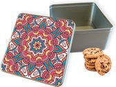 Biscuit Tin Mandala Hippie Square - Boîte de rangement 20x20x10 cm
