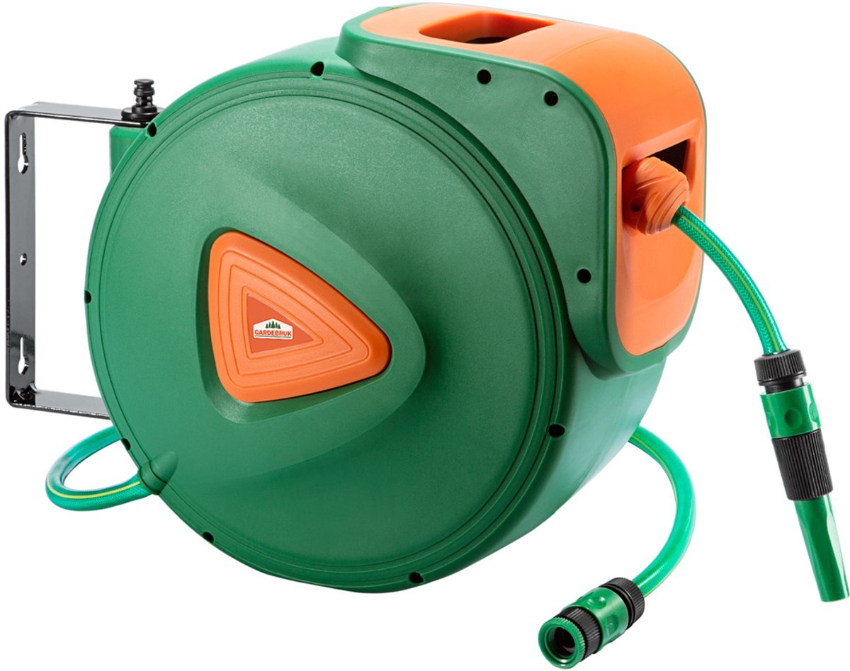 Tuinslanghaspel 20m slang waterslanghaspel automatisch intrekbaar wandslangbox tuinslangopbergsysteem