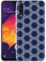 Galaxy A50 Hoesje Blauwe Hexagons - Designed by Cazy