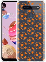 LG K51S Hoesje Orange Soccer Balls - Designed by Cazy