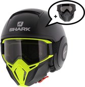 Shark Street Drak helm mat zwart geel XS - Special Edition met gratis extra zwart antraciet mondstuk
