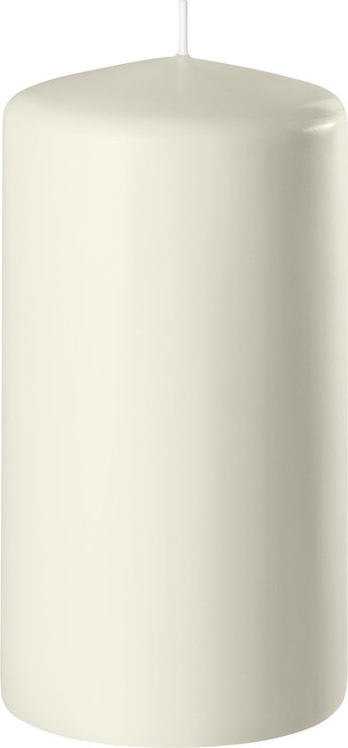 Bougies Eclairantes Bougie cylindre/bougie bloc Blanc ivoire - 6 x 8 cm - 27 heures de combustion